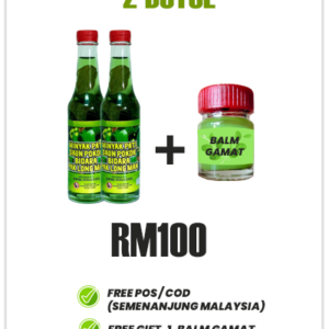 2 Botol Minyak Bidara Pak Long Man + PERCUMA Balm Bidara