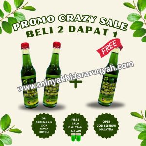 3 Botol Minyak Bidara Pak Long Man + PERCUMA Balm Bidara
